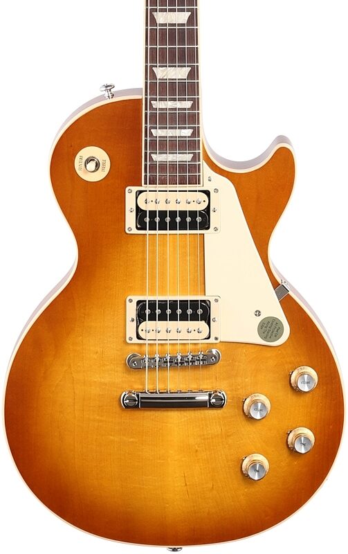 Gibson Les Paul Classic Electric Guitar (with Case), Honeyburst, Blemished, Body Straight Front