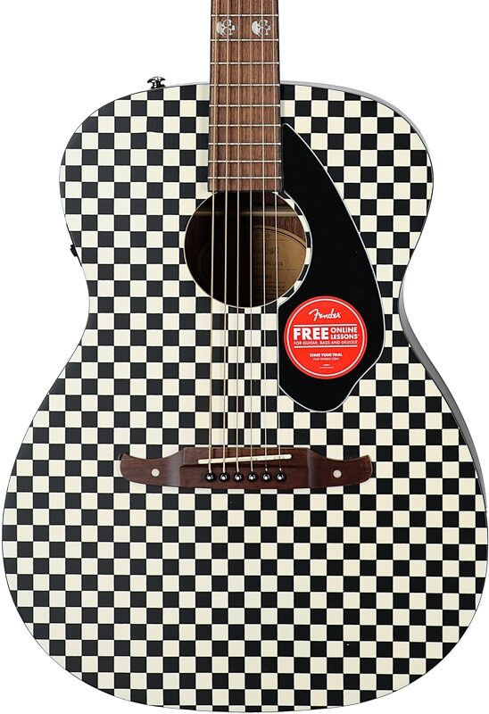 Fender Tim Armstrong Hellcat Acoustic-Electric Guitar, Checkerboard, Body Straight Front