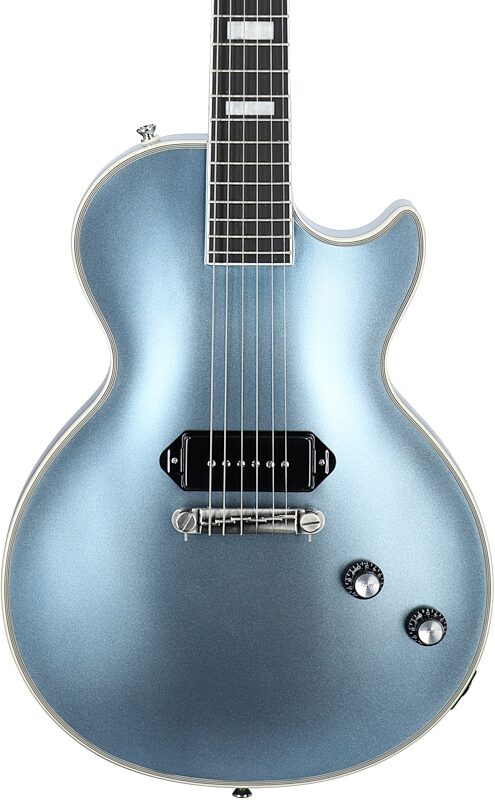 Epiphone Jared James Nichols "Blues Power" Les Paul Custom Electric Guitar (with Case), Aged Pelham Blue, Body Straight Front