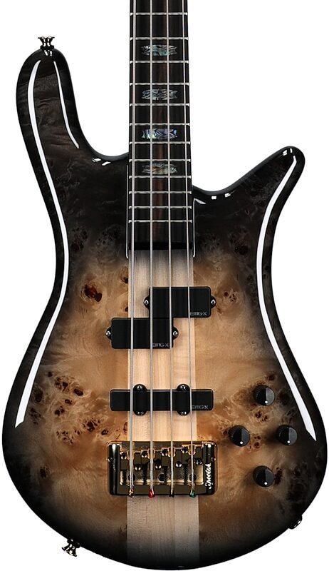 Spector Euro 4 Custom Electric Bass (with Gig Bag), Natural Black Burst, Body Straight Front