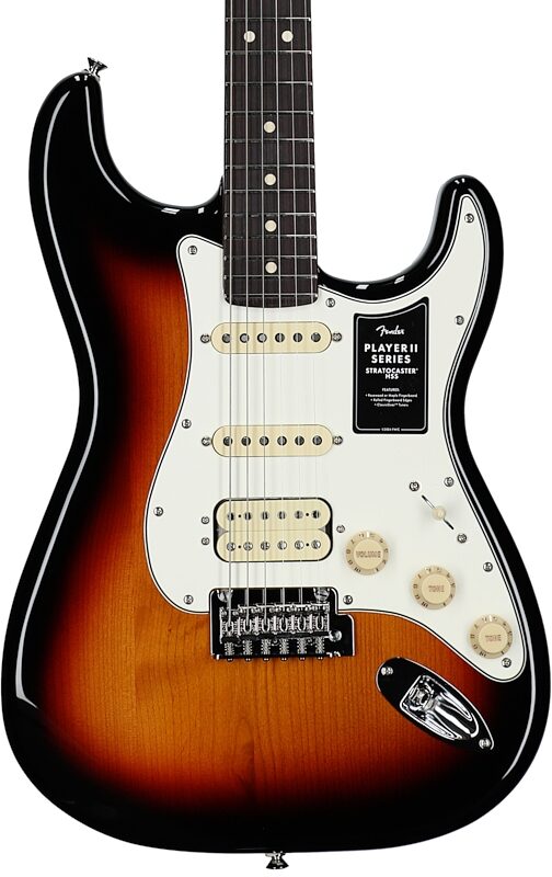 Fender Player II Stratocaster HSS Electric Guitar, with Rosewood Fingerboard, 3-Color Sunburst, Body Straight Front