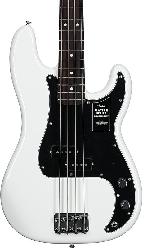 Fender Player II Precision Electric Bass, with Rosewood Fingerboard, Polar White, Body Straight Front