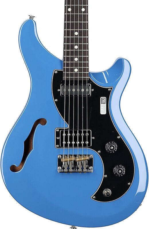 PRS Paul Reed Smith S2 Vela Semi-Hollowbody Electric Guitar (with Gig Bag), Mahi Blue, Body Straight Front
