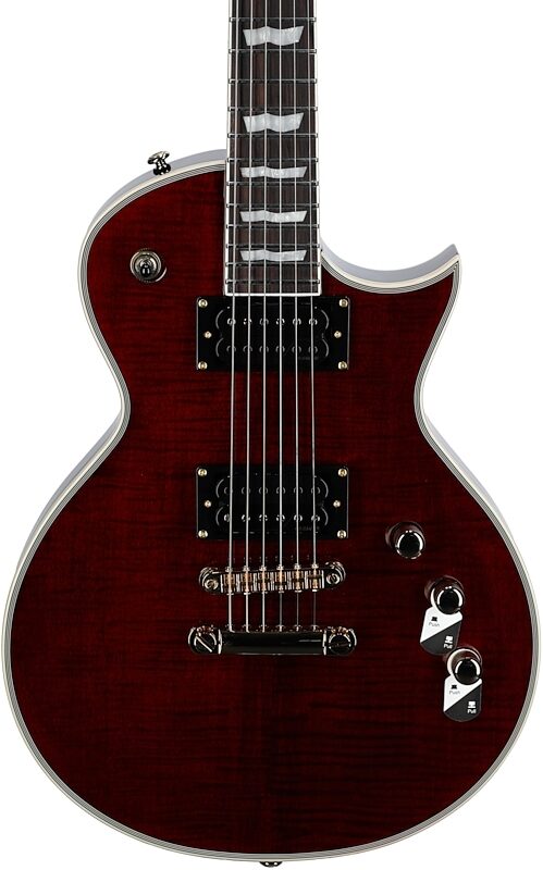 ESP LTD EC-1000T CTM Traditional Series Electric Guitar, See-Thru Black Cherry, Body Straight Front