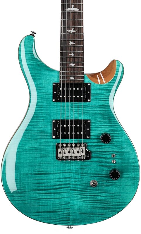 PRS Paul Reed Smith SE Custom 24-08 Electric Guitar (with Gig Bag), Turquoise, Blemished, Body Straight Front