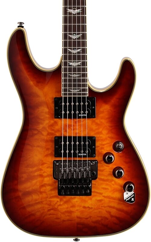 Schecter Omen Extreme 6 FR Electric Guitar with Floyd Rose, Vintage Sunburst, Body Straight Front