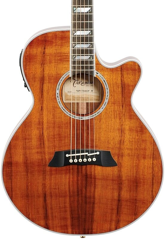 Takamine TSP178AC Thinline Acoustic-Electric Guitar (with Gig Bag), Koa, Body Straight Front