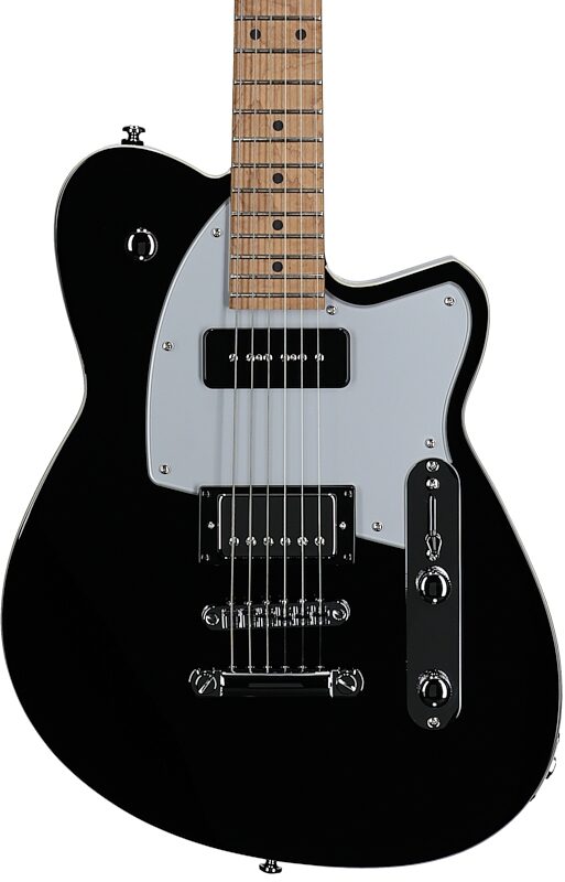 Reverend Double Agent OG Electric Guitar, Midnight Black, Body Straight Front