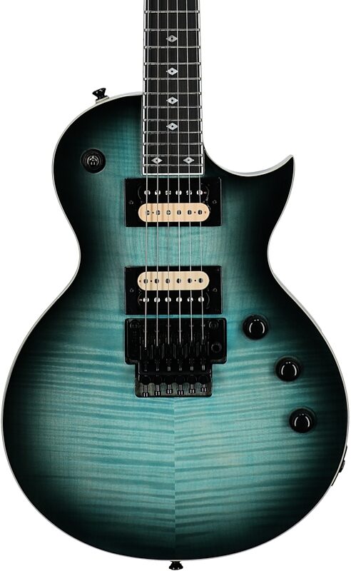 Kramer Assault Figured Electric Guitar (with Gig Bag), Caribbean Blue Perimeter, Body Straight Front