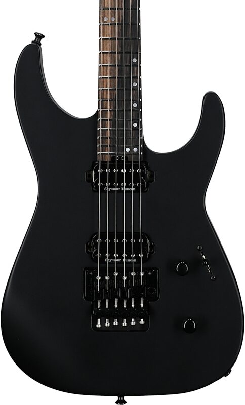Jackson American Series Virtuoso Electric Guitar (with Case), Satin Black, Body Straight Front