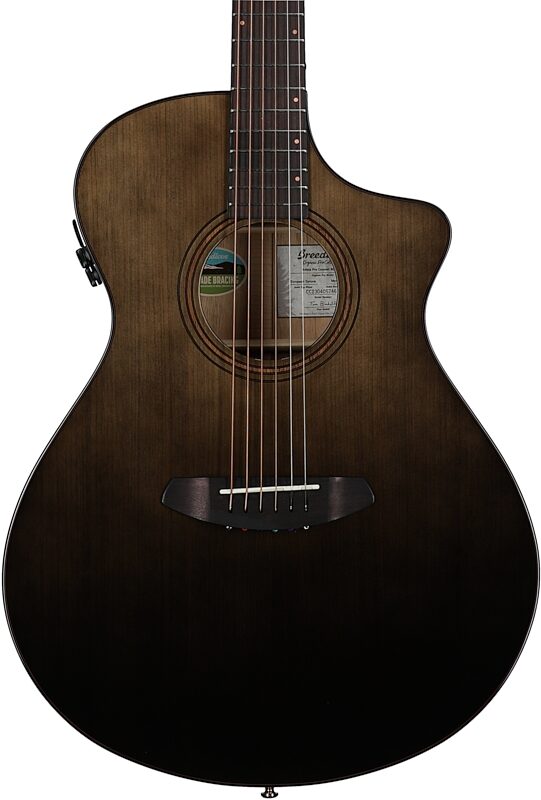 Breedlove Organic Pro Artista Concert CE Acoustic-Electric Guitar (with Case), Black Dawn, Body Straight Front