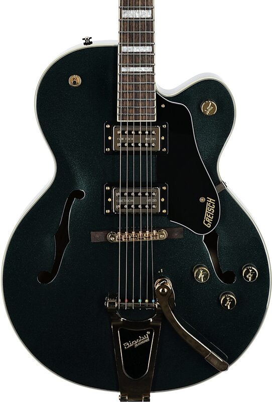 Gretsch G2420T Streamliner HB Electric Guitar with Bigsby Tremolo, Cadillac Green, Body Straight Front