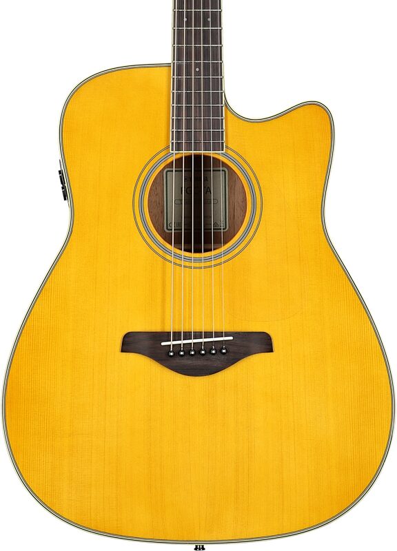 Yamaha FGC-TA Cutaway TransAcoustic Guitar, Vintage Tint, Body Straight Front
