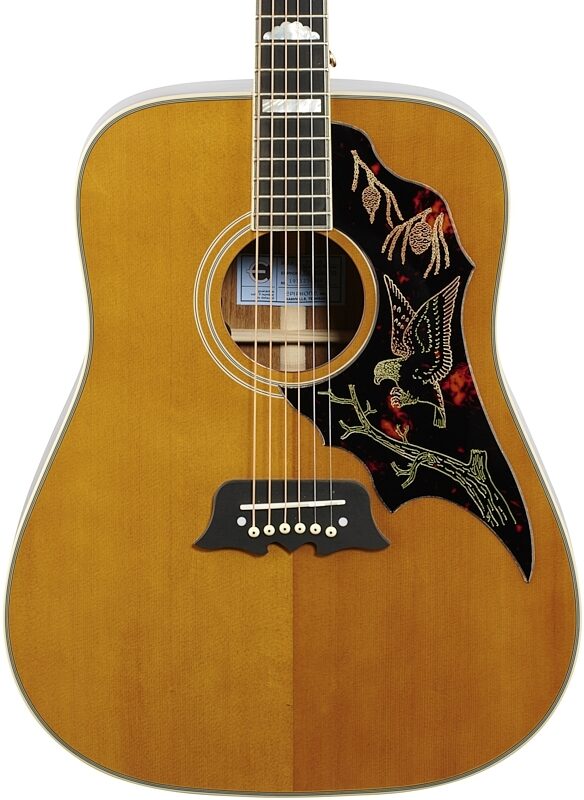 Epiphone Masterbilt Excellente Acoustic-Electric Guitar, Antique Natural Aged, Body Straight Front