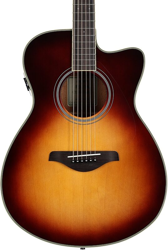 Yamaha FSC-TA Cutaway TransAcoustic Guitar, Brown Sunburst, Body Straight Front