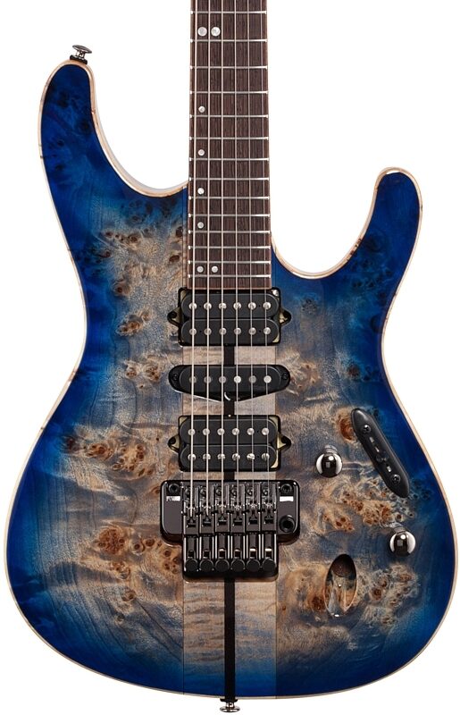 Ibanez S1070PBZ Premium Electric Guitar (with Gig Bag), Cerulean Blue, Body Straight Front
