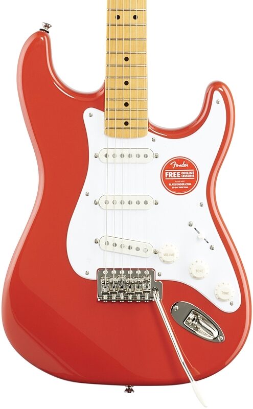Squier Classic Vibe '50s Stratocaster Electric Guitar, with Maple Fingerboard, Fiesta Red, Body Straight Front