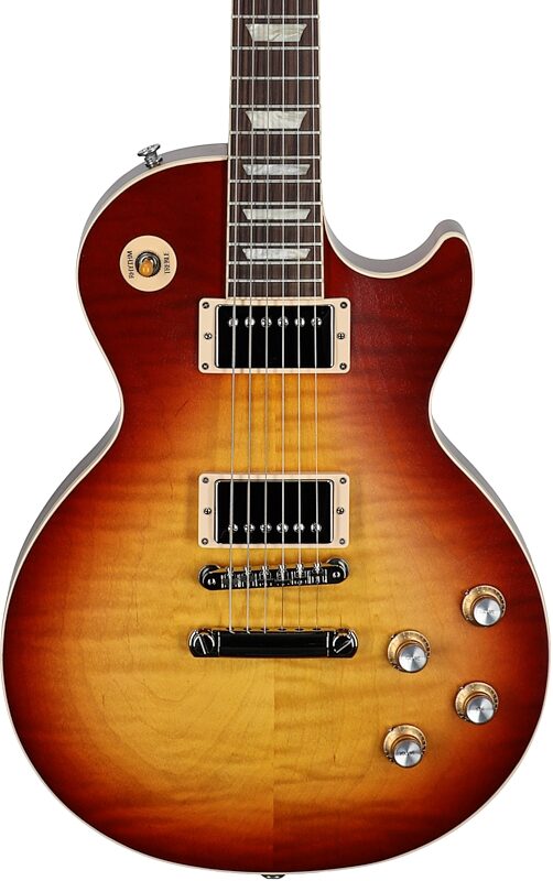 Gibson Les Paul Standard '60s Faded Electric Guitar (with Case), Vintage Bourbon Burst, Body Straight Front