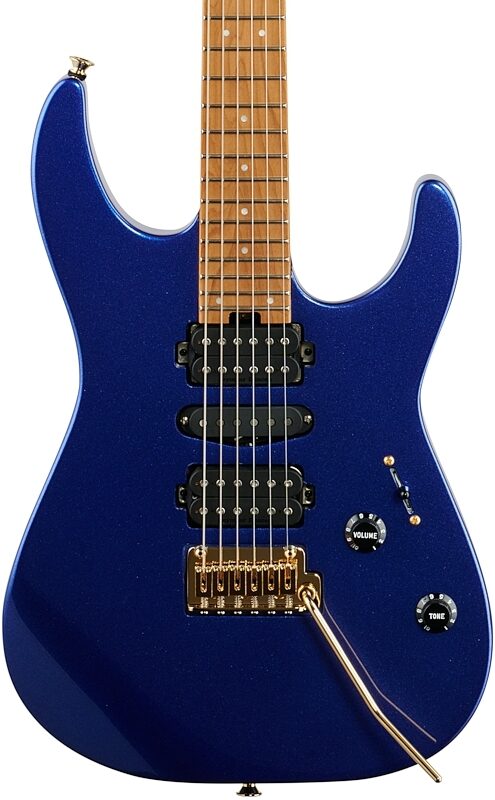 Charvel Pro-Mod DK24 HSH 2PT CM Electric Guitar, Mystic Blue, Body Straight Front
