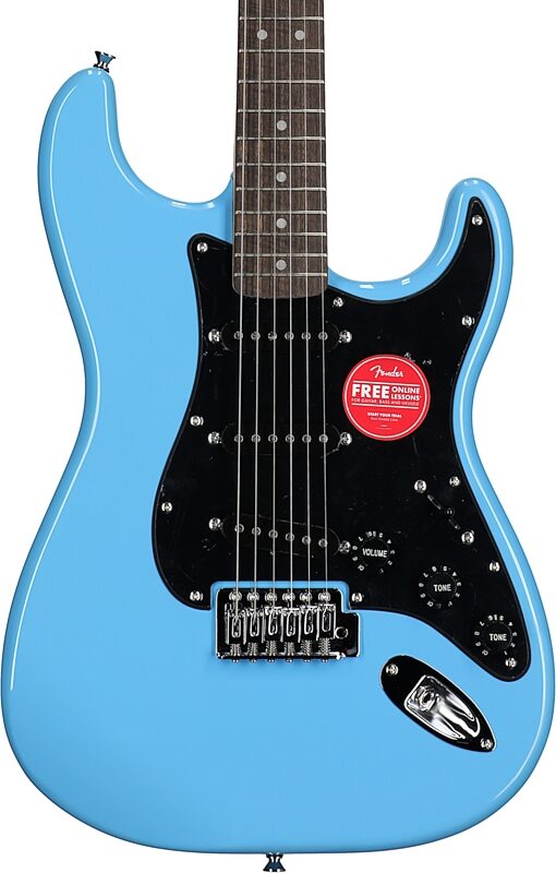 Squier Sonic Stratocaster Electric Guitar, Laurel Fingerboard, California Blue, Body Straight Front