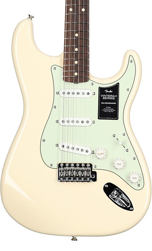 Fender Vintera II '60s Stratocaster Electric Guitar, Rosewood Fingerboard (with Gig Bag), Olympic White, Body Straight Front