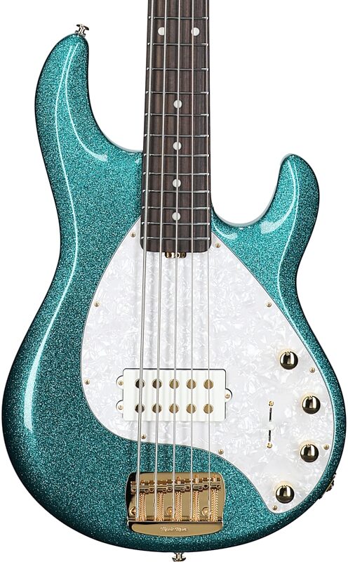 Ernie Ball Music Man StingRay 5 Special Electric Bass, 5-String (with Case), Ocean Sparkle, Body Straight Front