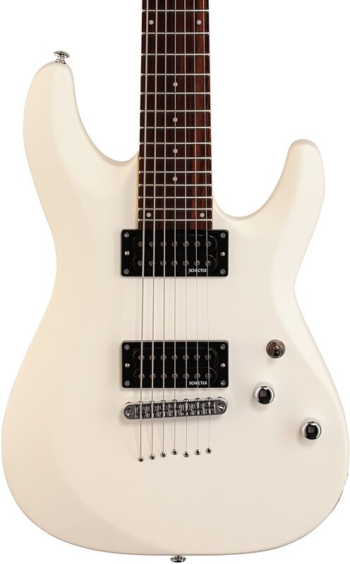 Schecter C-7 Deluxe Electric Guitar, Satin White, Body Straight Front