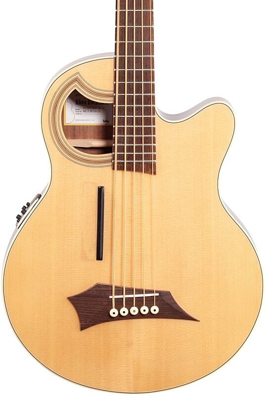 Warwick RockBass Alien Deluxe Thinline Hybrid Acoustic-Electric Bass, 5-String (with Gig Bag), Natural, Body Straight Front