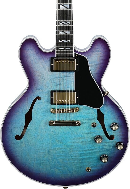 Gibson ES-335 Supreme Figured Top Electric Guitar (with Case), Blueberry Burst, Body Straight Front