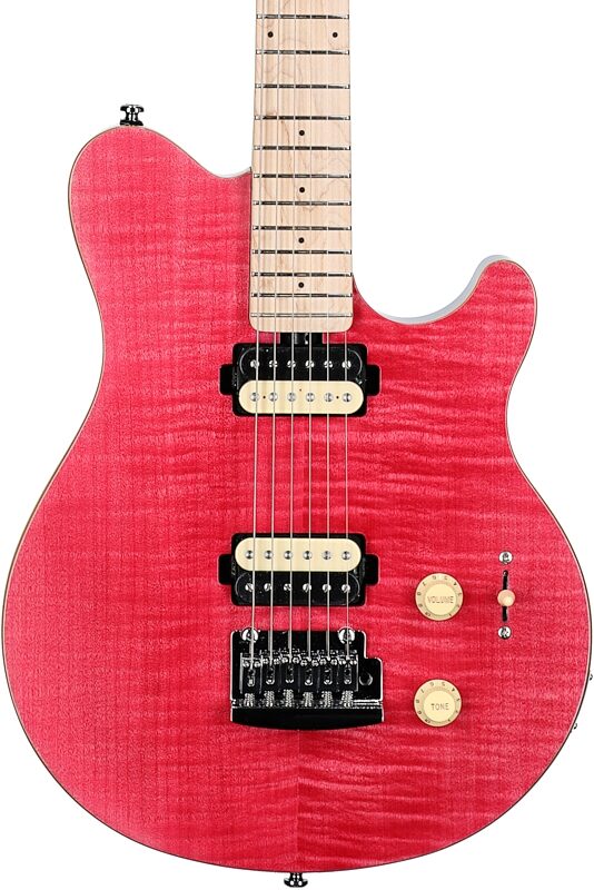 Sterling AX3FM Axis Electric Guitar, Stain Pink, Blemished, Body Straight Front