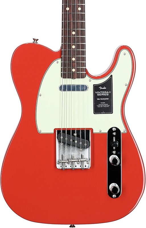 Fender Vintera II '60s Telecaster Electric Guitar, Rosewood Fingerboard (with Gig Bag), Fiesta Red, Body Straight Front