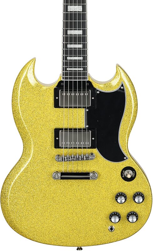 Epiphone Exclusive SG Custom Electric Guitar, Gold Sparkle, Body Straight Front