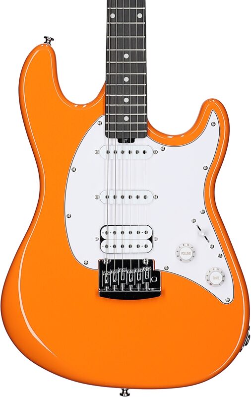 Sterling Intro Series Cutlass HSS Electric Guitar, Sunset Orange, Body Straight Front