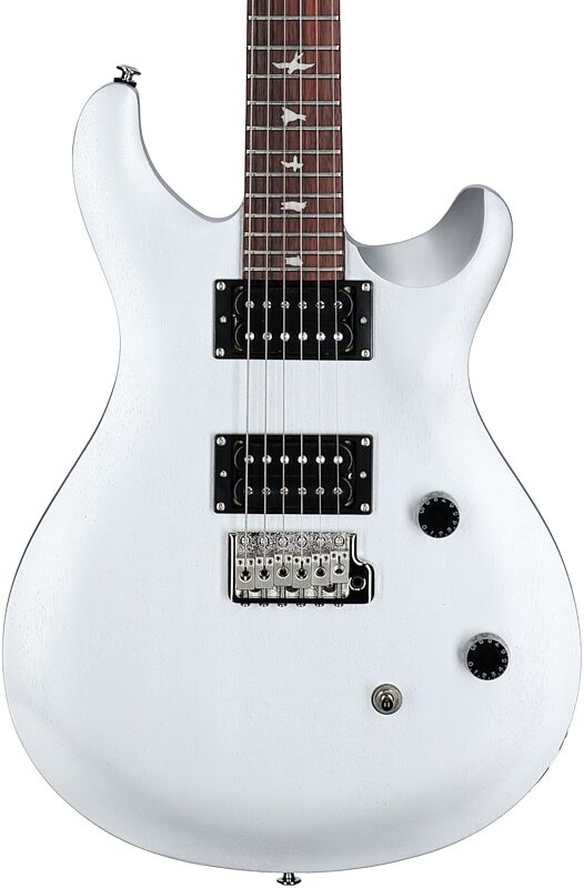 PRS Paul Reed Smith SE CE24 Standard Satin Electric Guitar (with Gig Bag), Metallic Silver, Body Straight Front