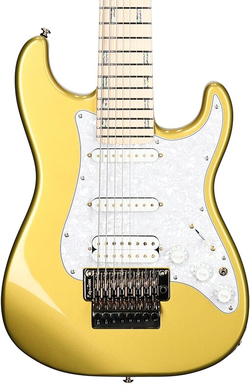 ESP LTD Javier Reyes JRV-8 Electric Guitar (with Case), Metallic Gold, Blemished, Body Straight Front