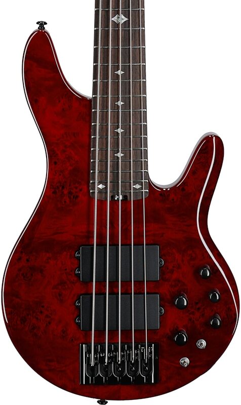 Michael Kelly Pinnacle 5 Custom Electric Bass Guitar, 5-String, Cherry Burl, Body Straight Front