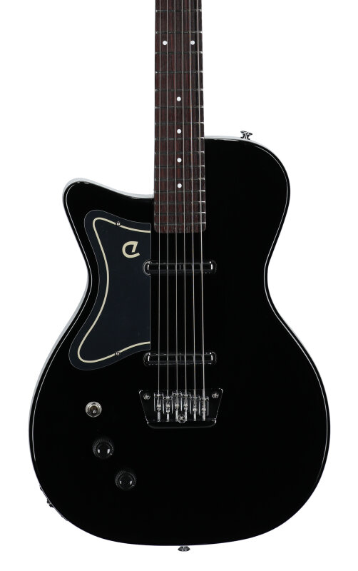 Danelectro '56 Baritone Electric Guitar, Left-Handed, Black, Body Straight Front