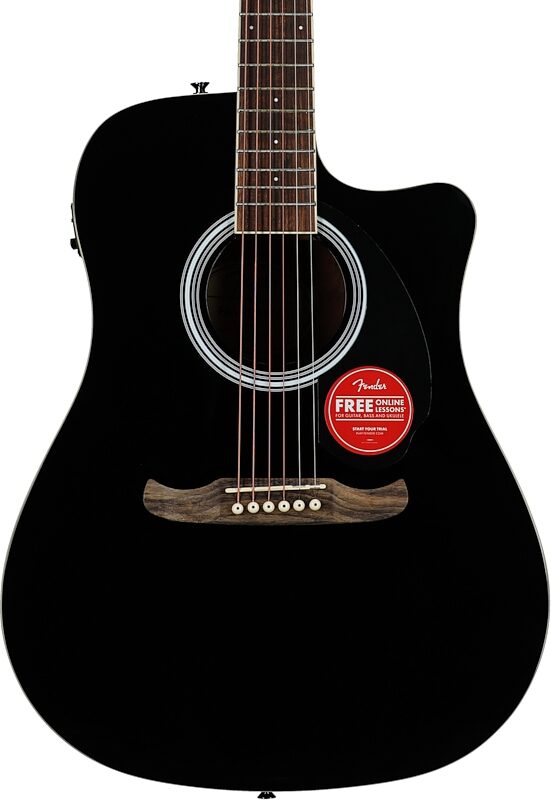 Fender FA-125CE Acoustic-Electric Guitar, Black, Body Straight Front