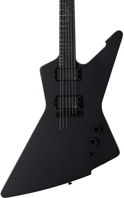 Schecter Sin Quirin Signature E-1 Electric Guitar, Satin Black, Body Straight Front