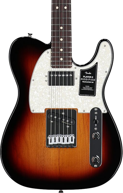 Fender Player II Modified Telecaster SH Electric Guitar, Rosewood Fingerboard (with Gig Bag), 3-Color Sunburst, Body Straight Front