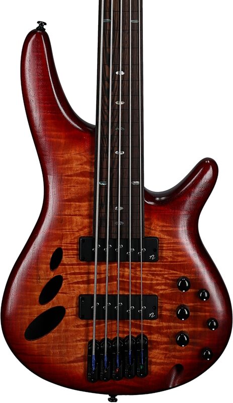 Ibanez SRD905F Bass Workshop Fretless Electric Bass, Brown Topaz, Body Straight Front