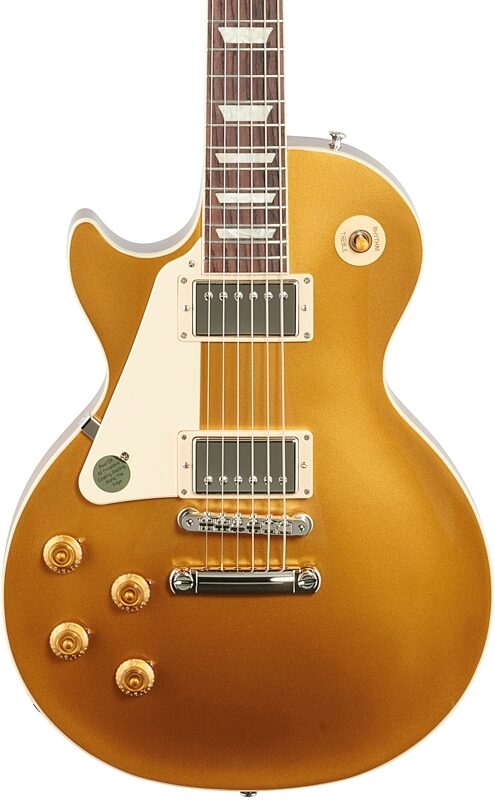 Gibson Les Paul Standard '50s Electric Guitar, Left-Handed (with Case), Goldtop, Blemished, Body Straight Front