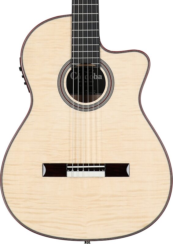 Cordoba Fusion 12 Classical Acoustic-Electric Guitar, White Sands, Body Straight Front