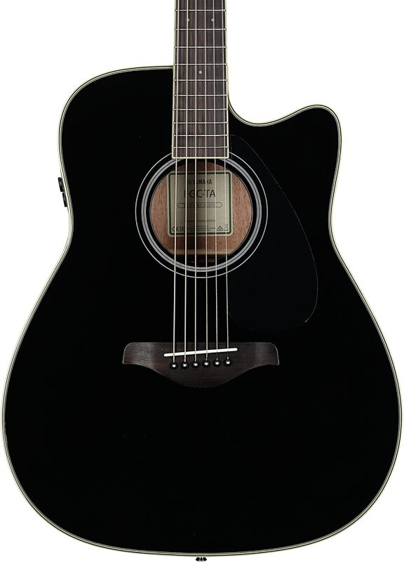 Yamaha FGC-TA Cutaway TransAcoustic Guitar, Black, Body Straight Front