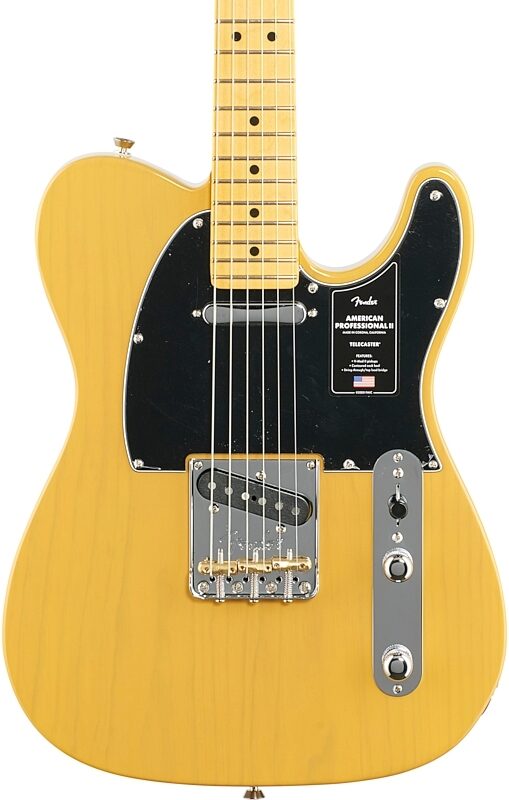 Fender American Professional II Telecaster Electric Guitar, Maple Fingerboard (with Case), Butterscotch Blonde, USED, Blemished, Body Straight Front