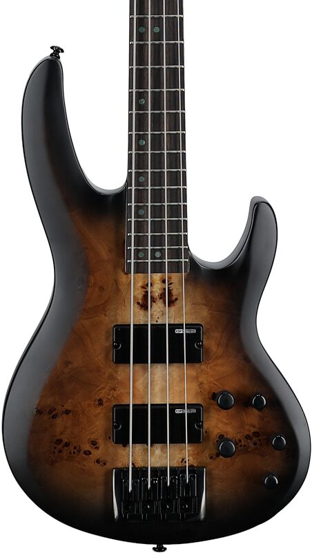 ESP LTD B-4 Electric Bass, with Ebony Fingerboard, Charcoal Burst Satin, Body Straight Front