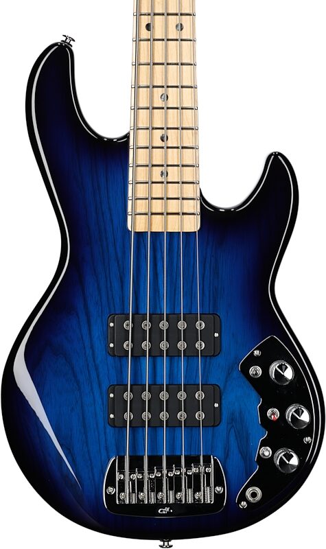 G&L CLF Research L-2500 Bass Guitar (with Case), Blueburst, Body Straight Front