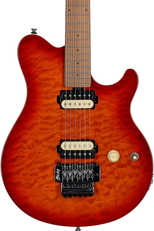 Sterling by Music Man Axis AX50QM Electric Guitar, Lava Burst, Body Straight Front