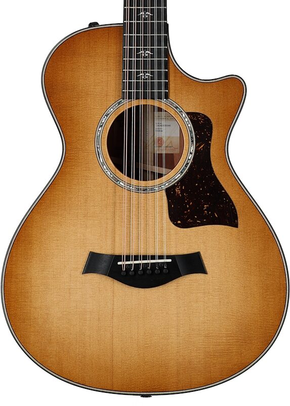 Taylor 552ce 12-Fret Urban Ironbark Grand Concert Acoustic-Electric Guitar (with Case), Shaded Edge Burst, Body Straight Front