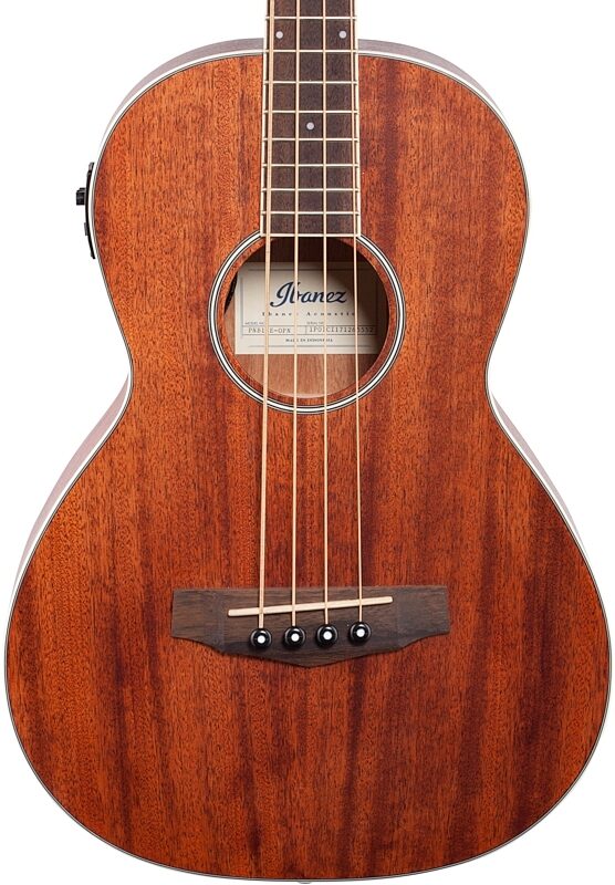 Ibanez PNB14E Performance Parlor Acoustic-Electric Bass Guitar, Open Pore Natural, Body Straight Front